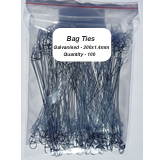 Double Loop 200x1.4mm Galvanised Wire Twist Bag Ties Pack of 100 Length 200mm Width 1.4mm
